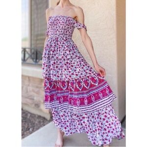 EUC Abel The Label Secret Romance Ruffled Floral Maxi Dress